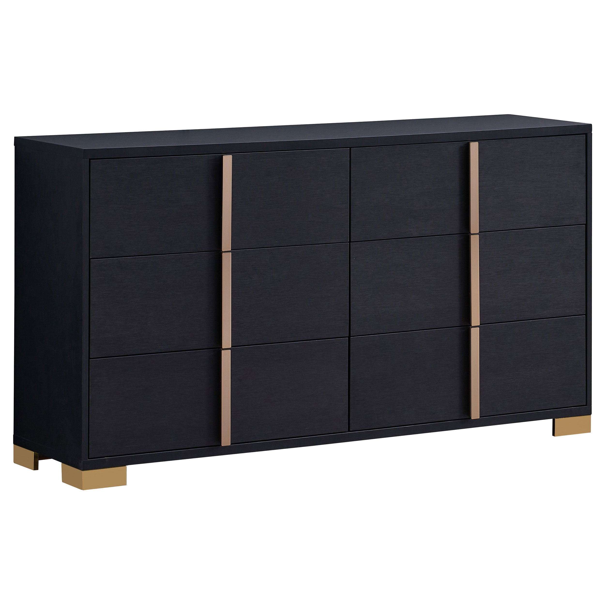 Coaster Marceline Bedroom Set with LED Headboard Black Twin Set of 5