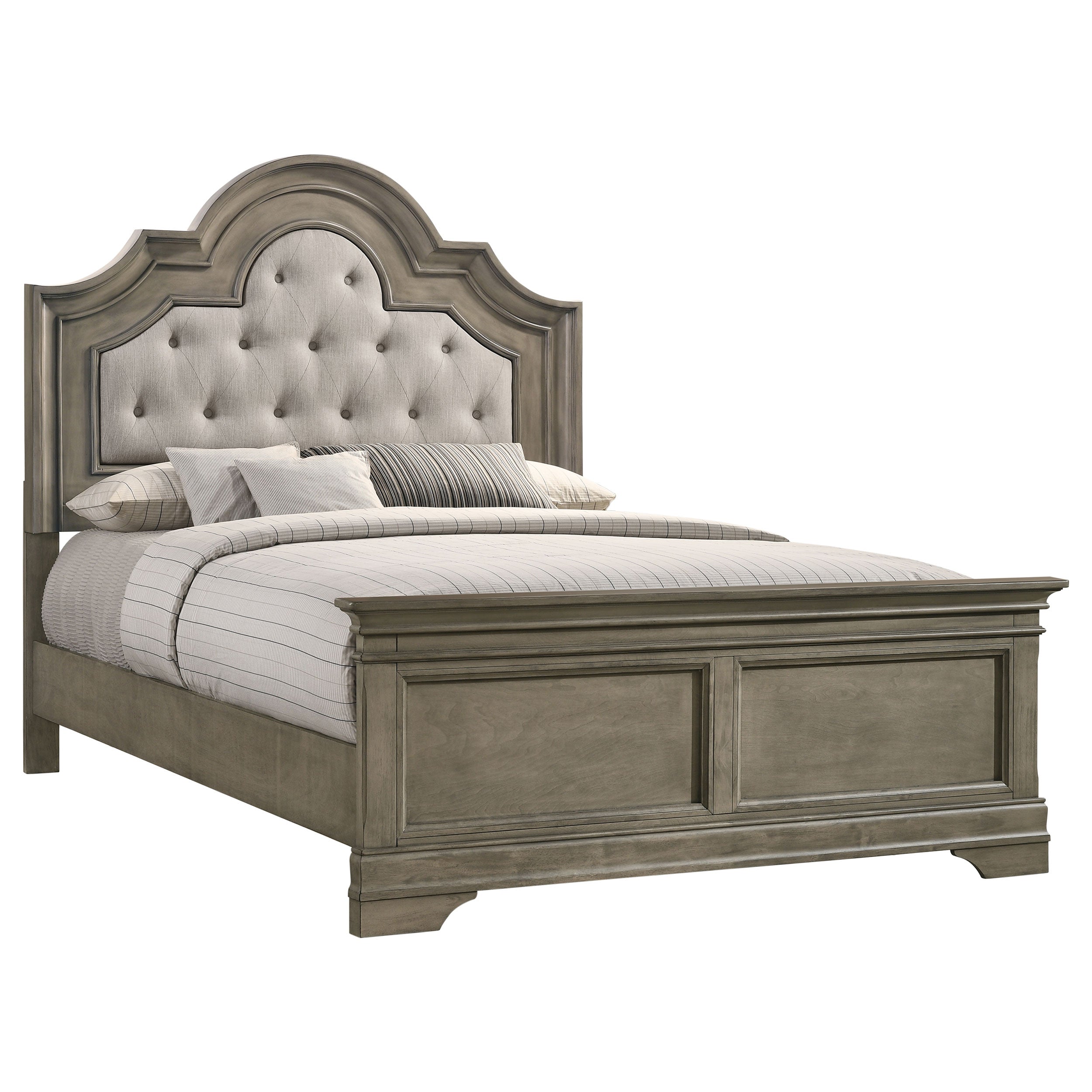 Coaster Manchester Bedroom Set with Upholstered Arched Headboard Wheat Cal King Set of 5