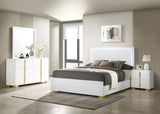 Coaster Marceline Bedroom Set with LED Headboard White Eastern King Set of 4