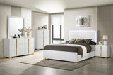 Coaster Marceline Bedroom Set with LED Headboard White Queen Set of 5