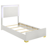 Coaster Marceline Bed with LED Headboard White Twin