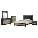 Coaster Valencia Bedroom Set Light Brown and Black Eastern King Set of 5