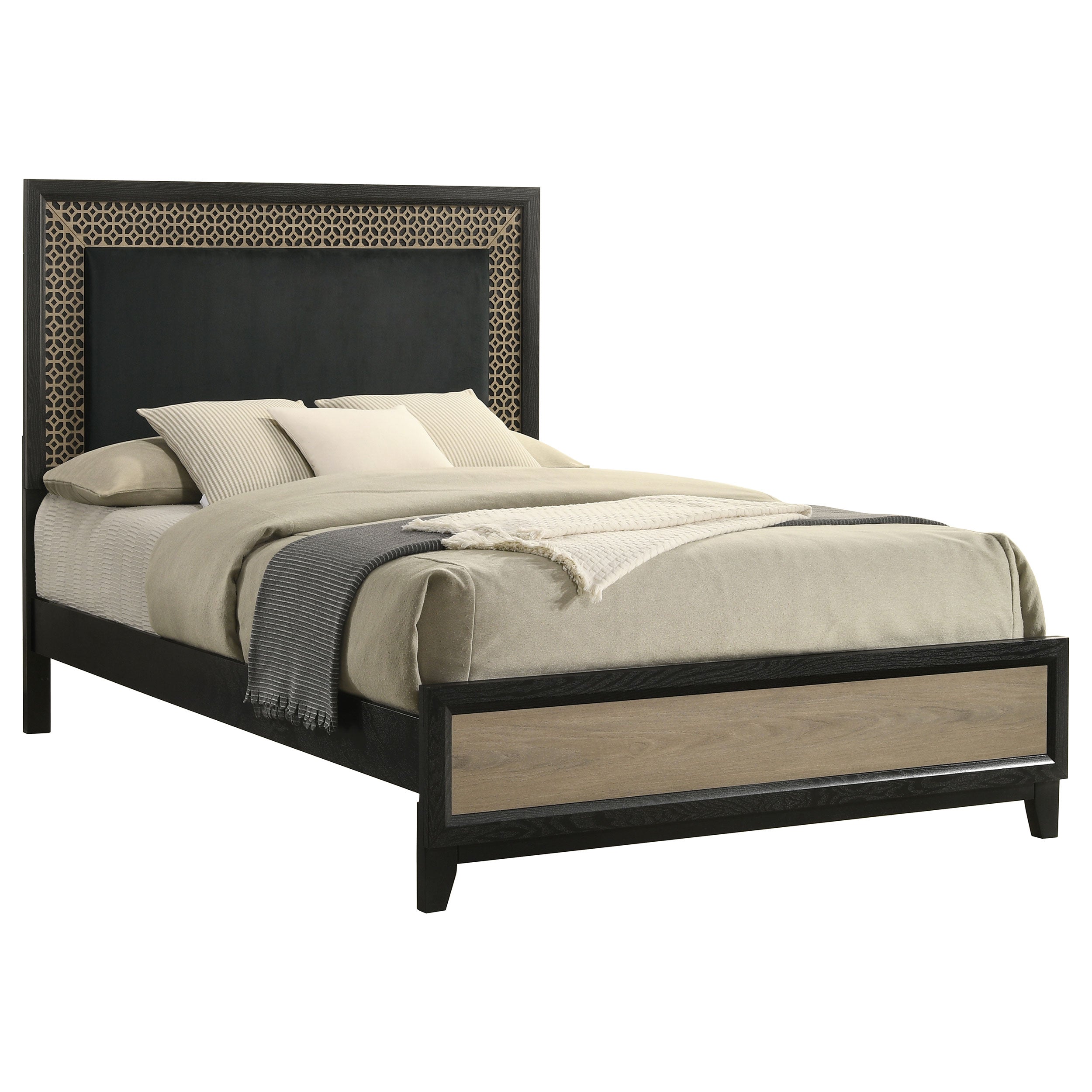 Coaster Valencia Bed Light Brown and Black King