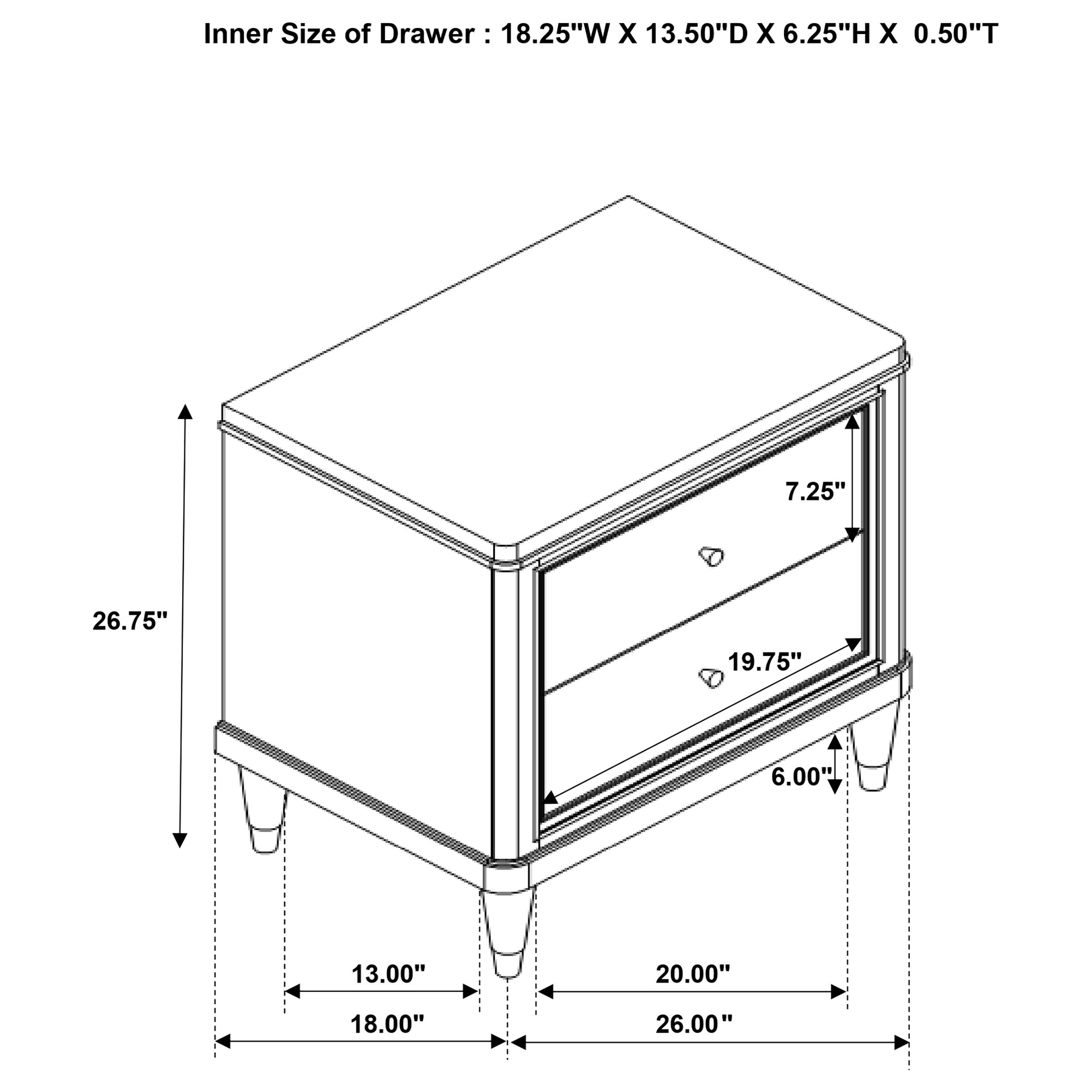 Coaster Emberlyn 2-drawer Nightstand Bedside Table Brown Default Title