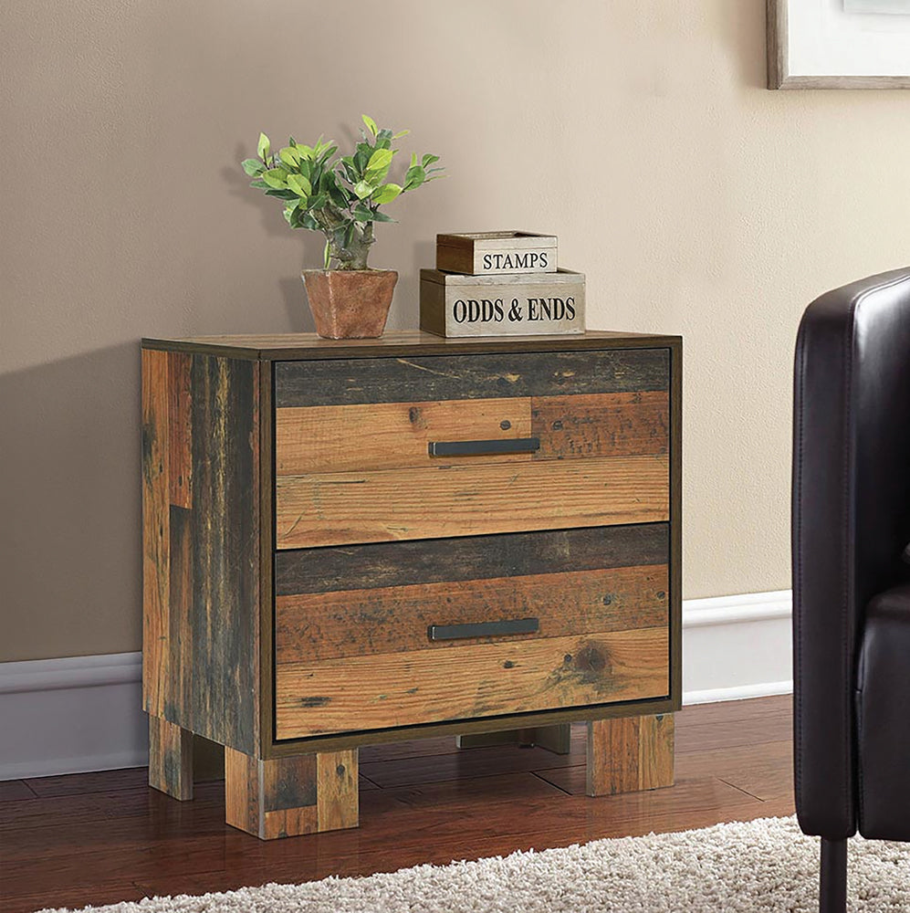 Coaster Sidney 2-drawer Nightstand Rustic Pine Default Title