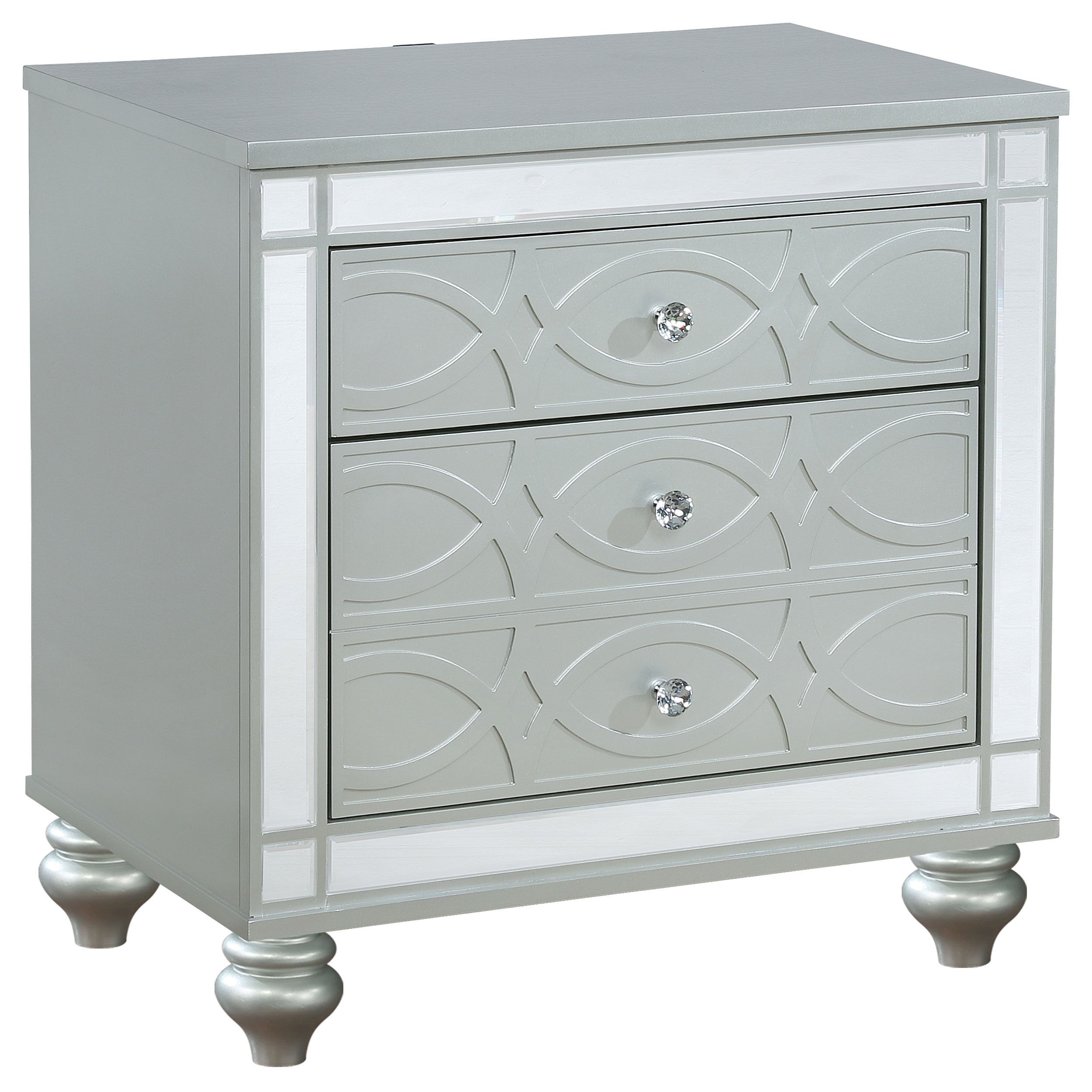 Coaster Gunnison 2-drawer Nightstand Silver Metallic Default Title