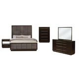 Coaster Durango Panel Bedroom Set Grey and Smoked Peppercorn Eastern King Set of 5