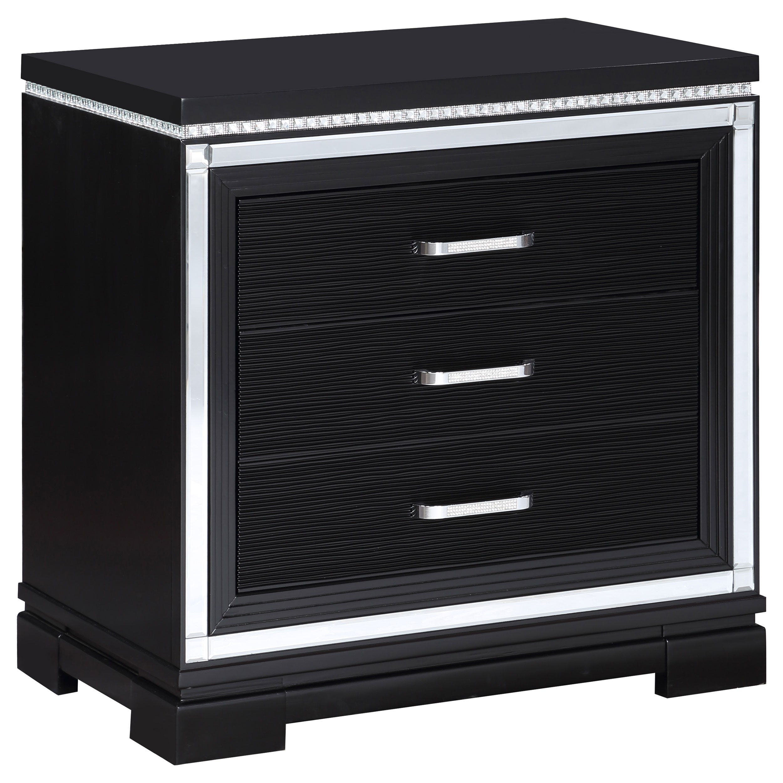 Coaster Cappola Rectangular 2-drawer Nightstand Silver and Black Default Title