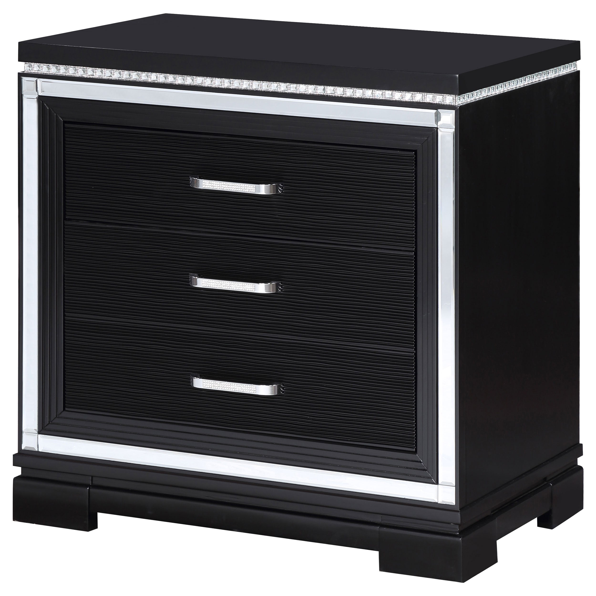 Coaster Cappola Rectangular 2-drawer Nightstand Silver and Black Default Title