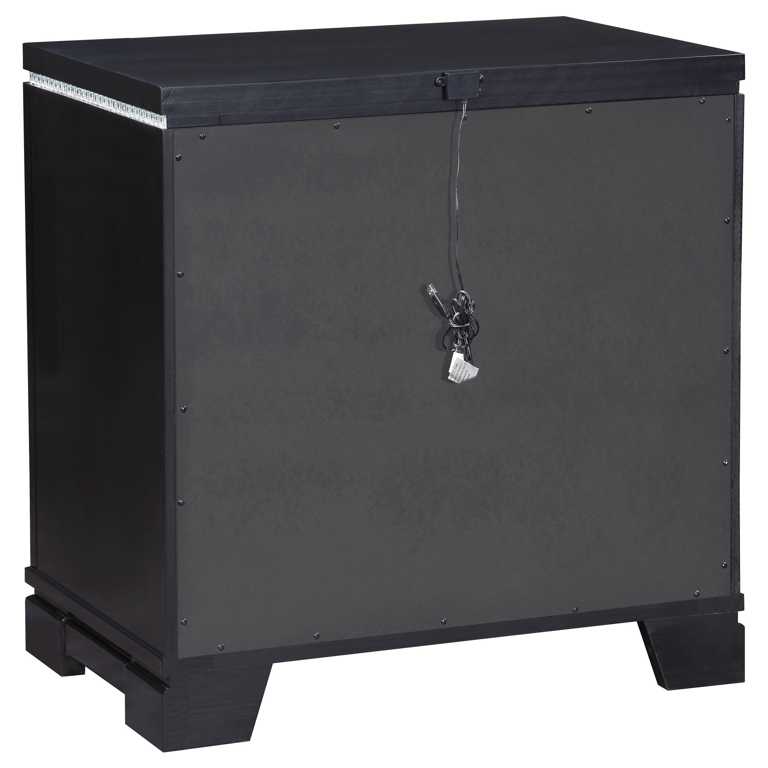 Coaster Cappola Rectangular 2-drawer Nightstand Silver and Black Default Title