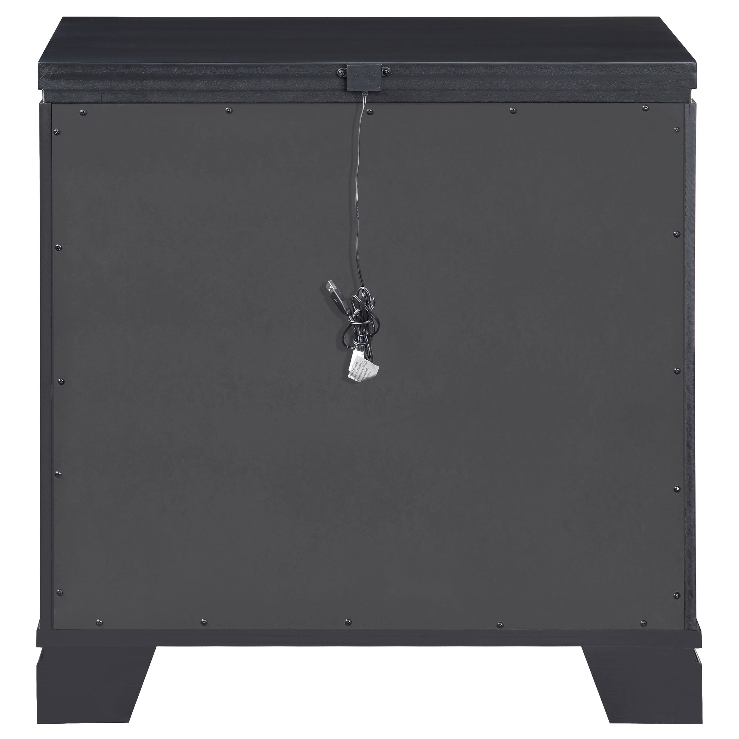 Coaster Cappola Rectangular 2-drawer Nightstand Silver and Black Default Title