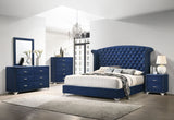 Coaster Melody Tufted Upholstered Bedroom Set Pacific Blue Eastern King Set of 5