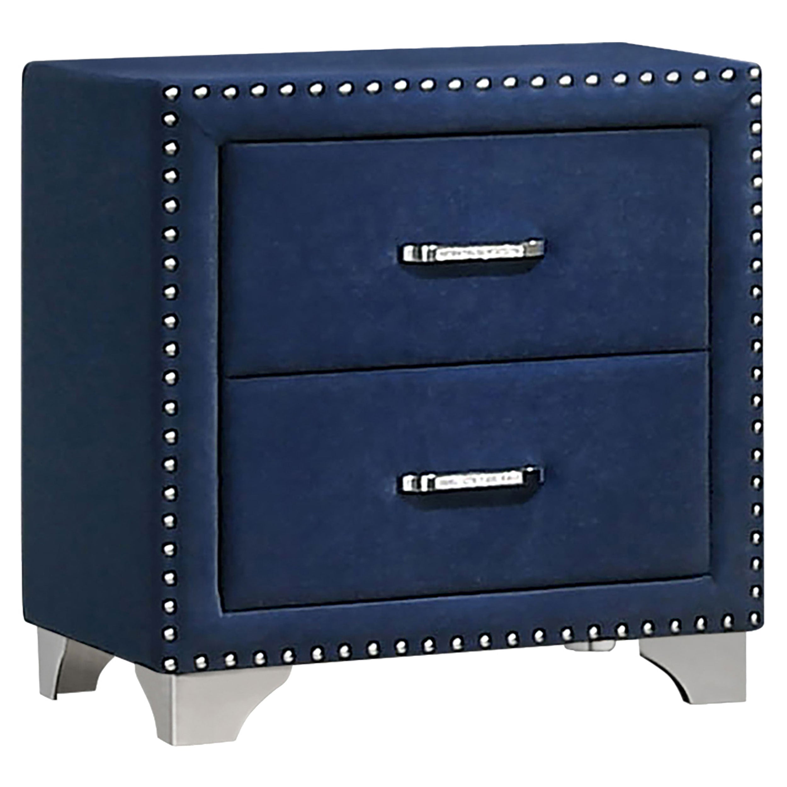 Coaster Melody 2-drawer Upholstered Nightstand Pacific Blue Default Title