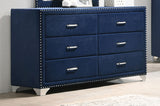 Coaster Melody 6-drawer Upholstered Dresser with Mirror Pacific Blue No Mirror