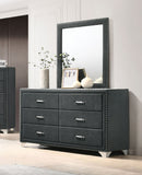 Coaster Melody 6-drawer Upholstered Dresser with Mirror Grey No Mirror