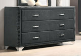 Coaster Melody 6-drawer Upholstered Dresser with Mirror Grey No Mirror