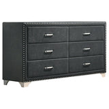 Coaster Melody 6-drawer Upholstered Dresser with Mirror Grey No Mirror