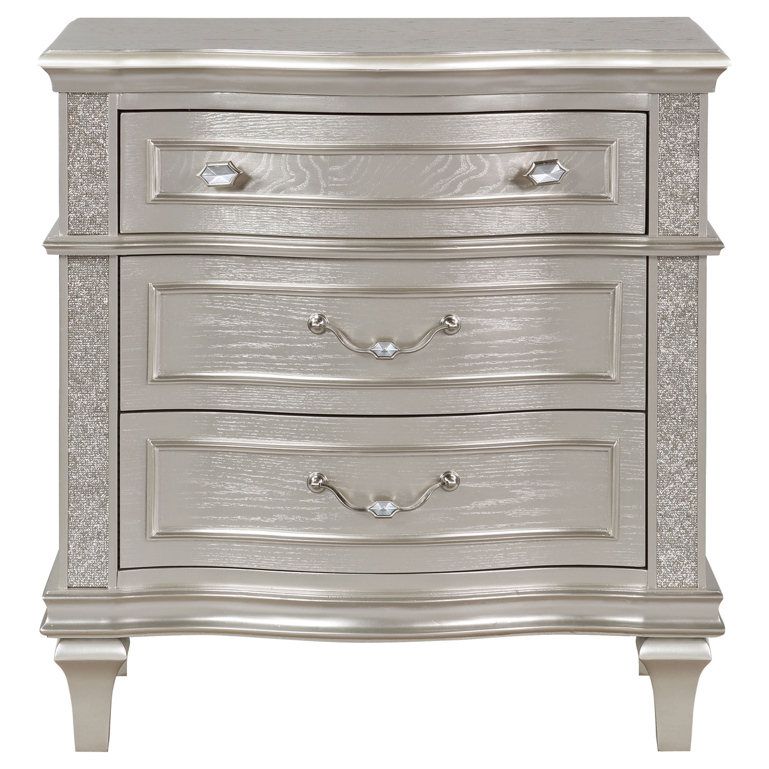 Coaster Evangeline 3-drawer Nightstand Silver Oak Default Title