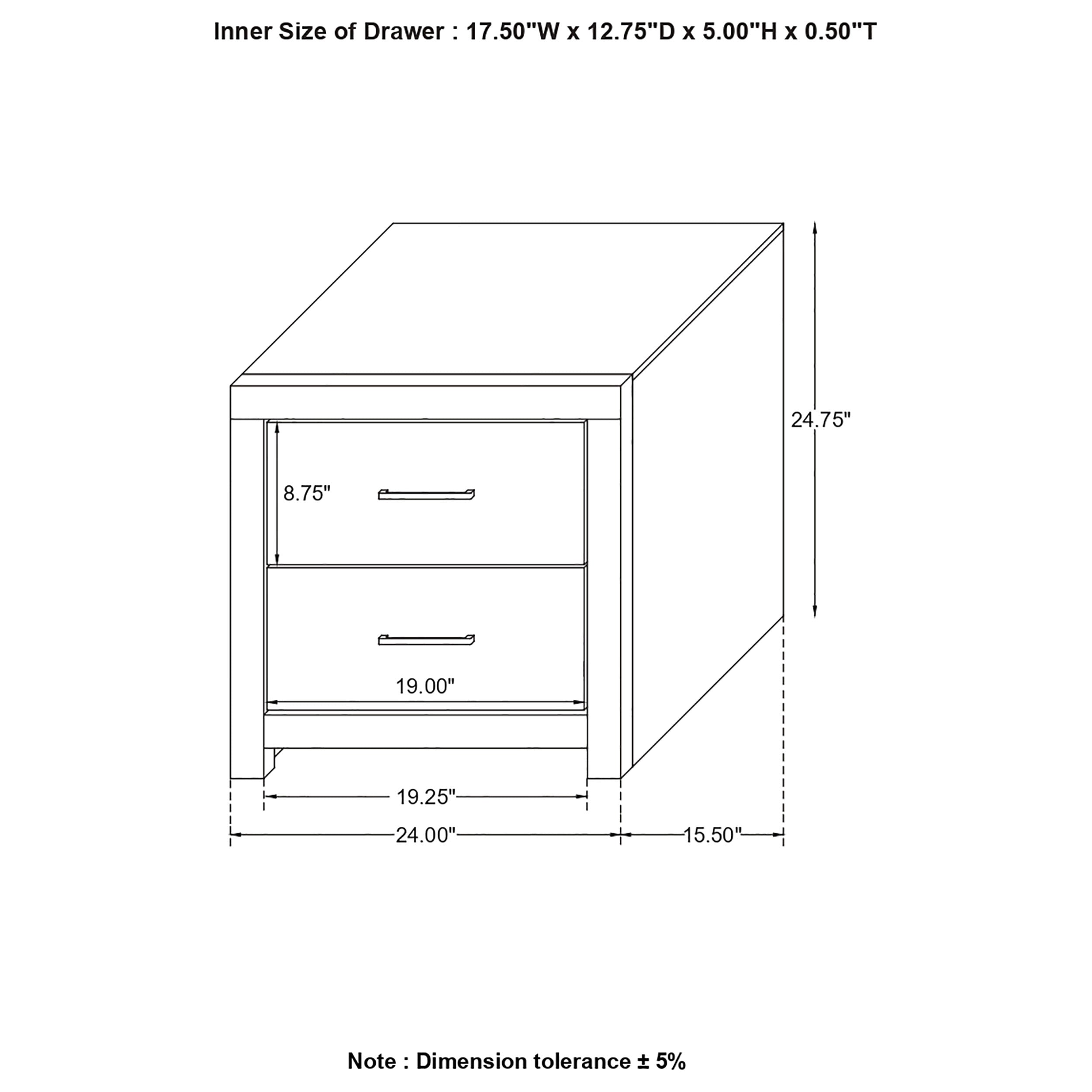 Coaster Dewcrest 2-drawer Nightstand Caramel and Licorice Default Title