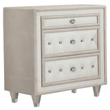 Coaster Antonella 3-drawer Upholstered Nightstand Ivory and Camel Default Title