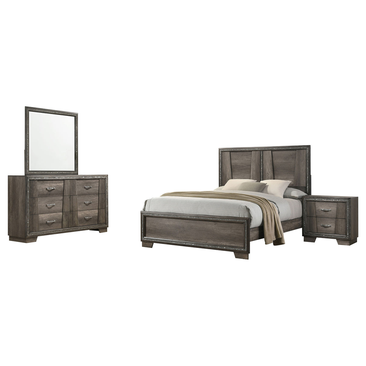 Coaster Janine Bedroom Set Grey Queen Set of 4