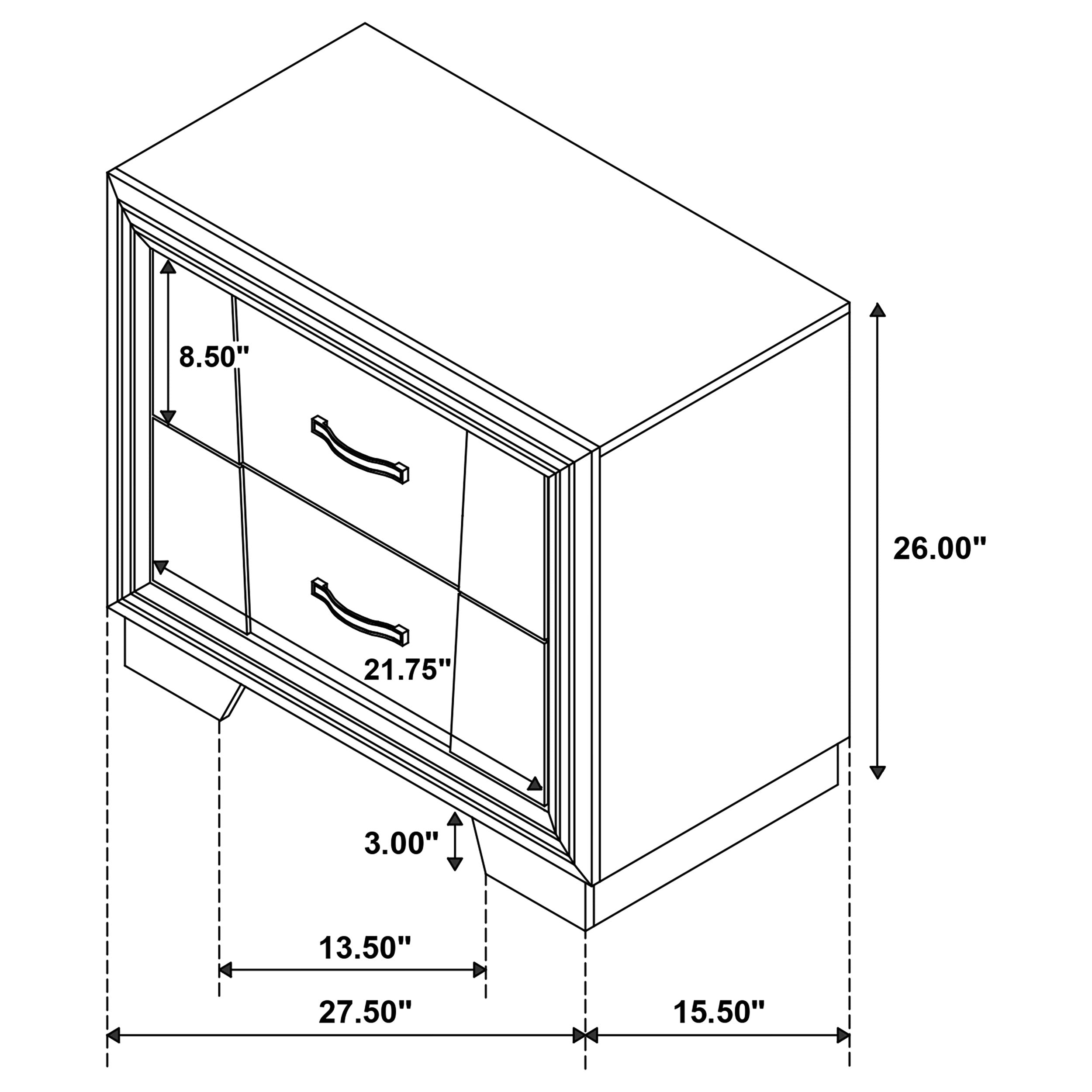 Coaster Janine 2-drawer Nightstand Grey Default Title