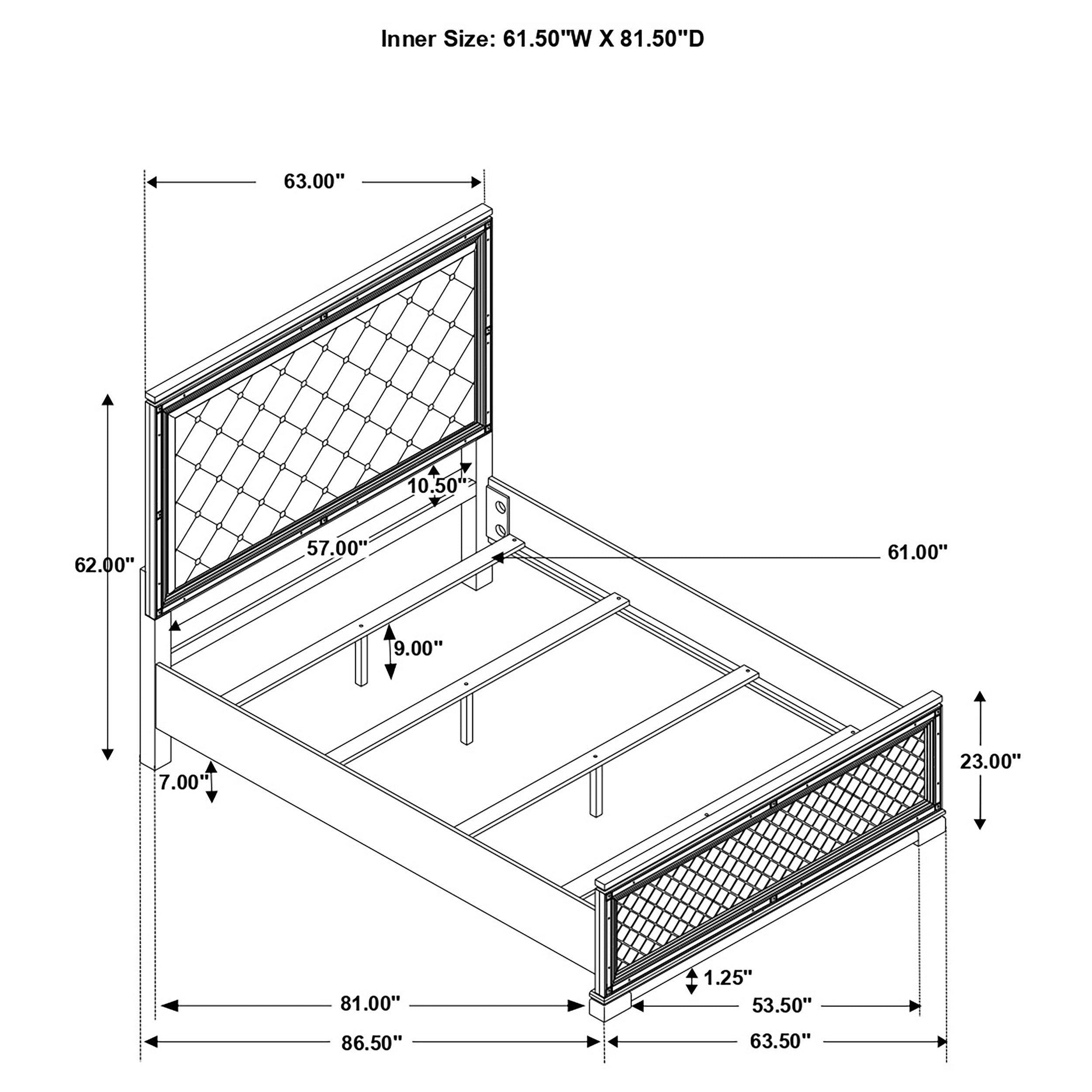 Coaster Eleanor Upholstered Tufted Bed White Cal King