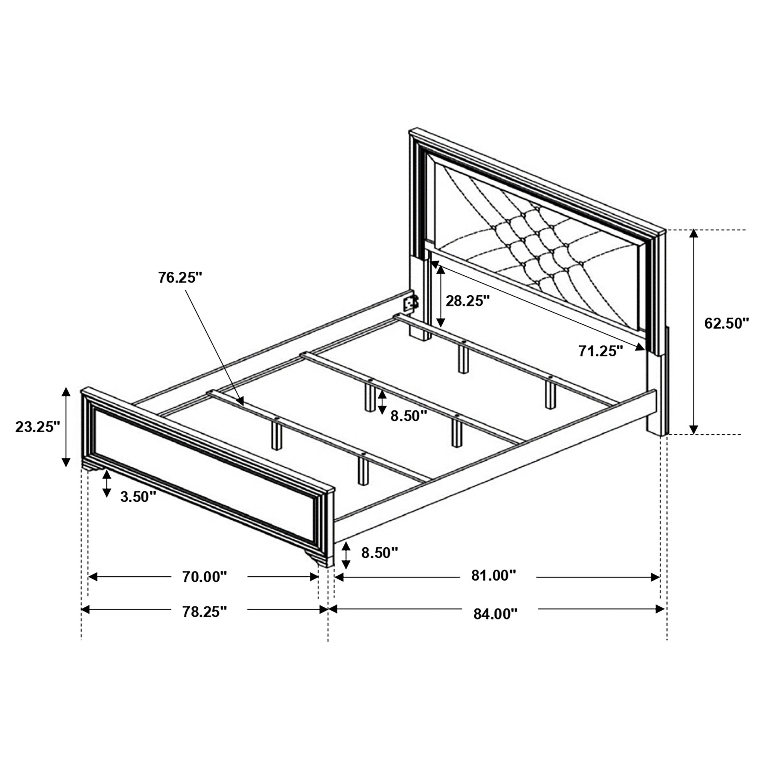 Coaster Penelope Bed with LED Lighting Black and Midnight Star Cal King