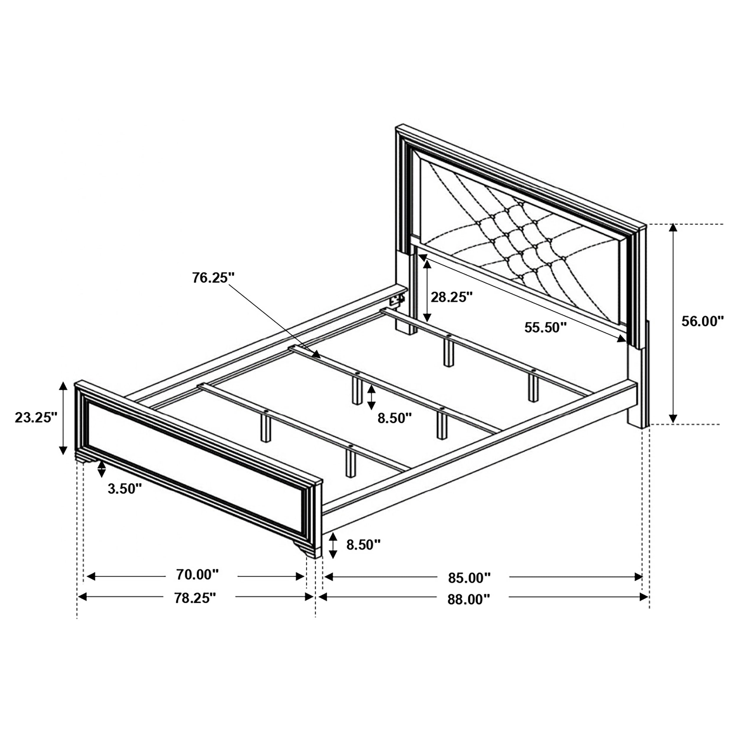 Coaster Penelope Bed with LED Lighting Black and Midnight Star Cal King