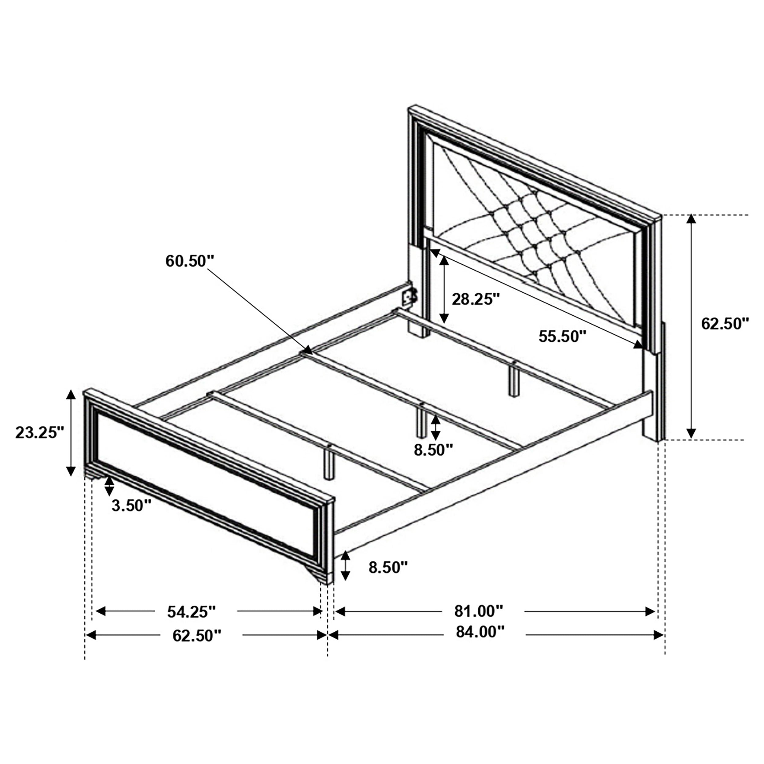 Coaster Penelope Bed with LED Lighting Black and Midnight Star Cal King