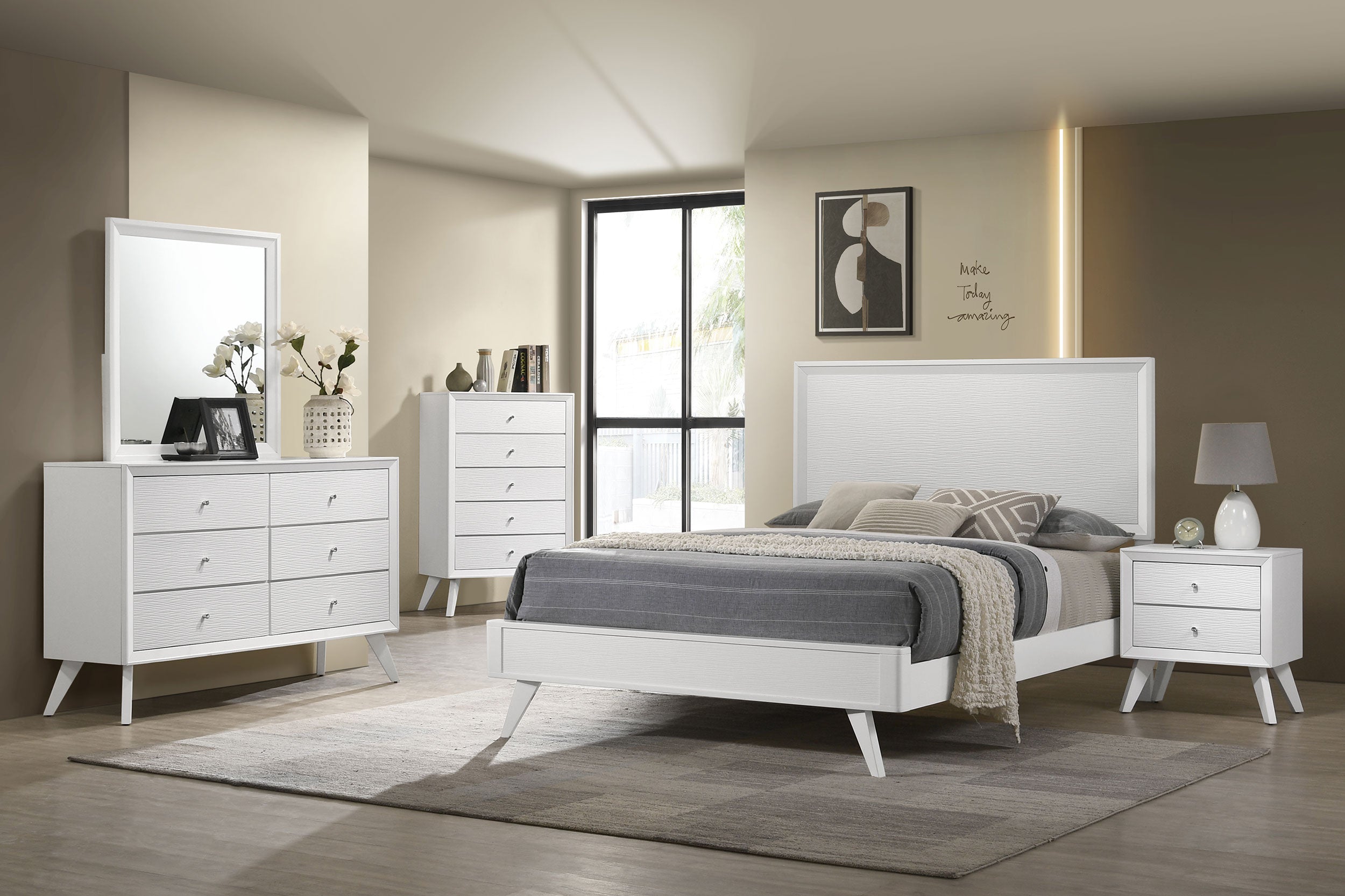 Coaster Janelle Bedroom Set White Queen Set of 4