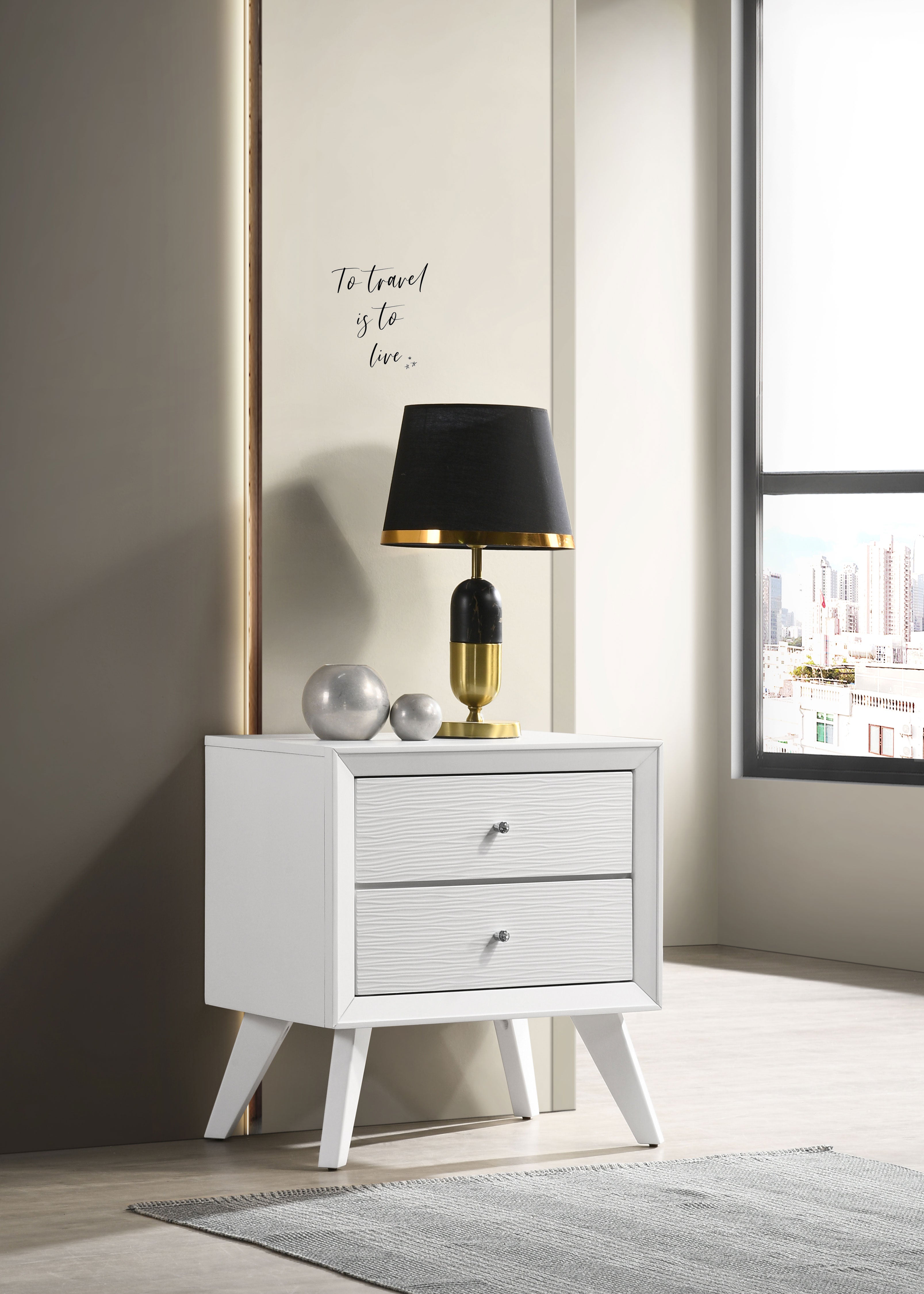 Coaster Janelle 2-drawer Nightstand White Default Title