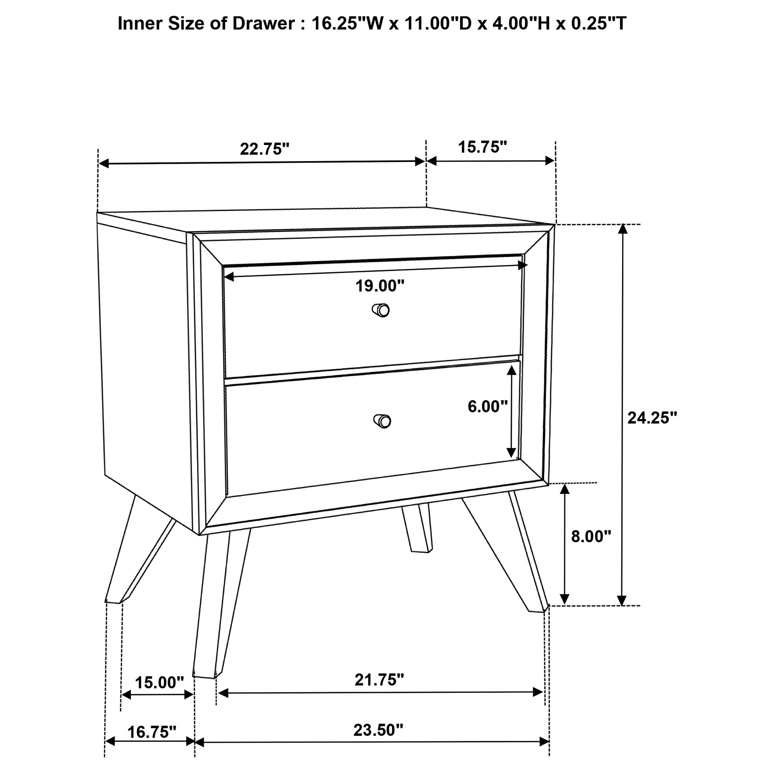 Coaster Janelle 2-drawer Nightstand White Default Title