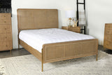 Coaster Arini Upholstered Panel Bed Sand Wash and Natural Cane King