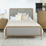 Coaster Arini Upholstered Panel Bed Sand Wash and Grey King