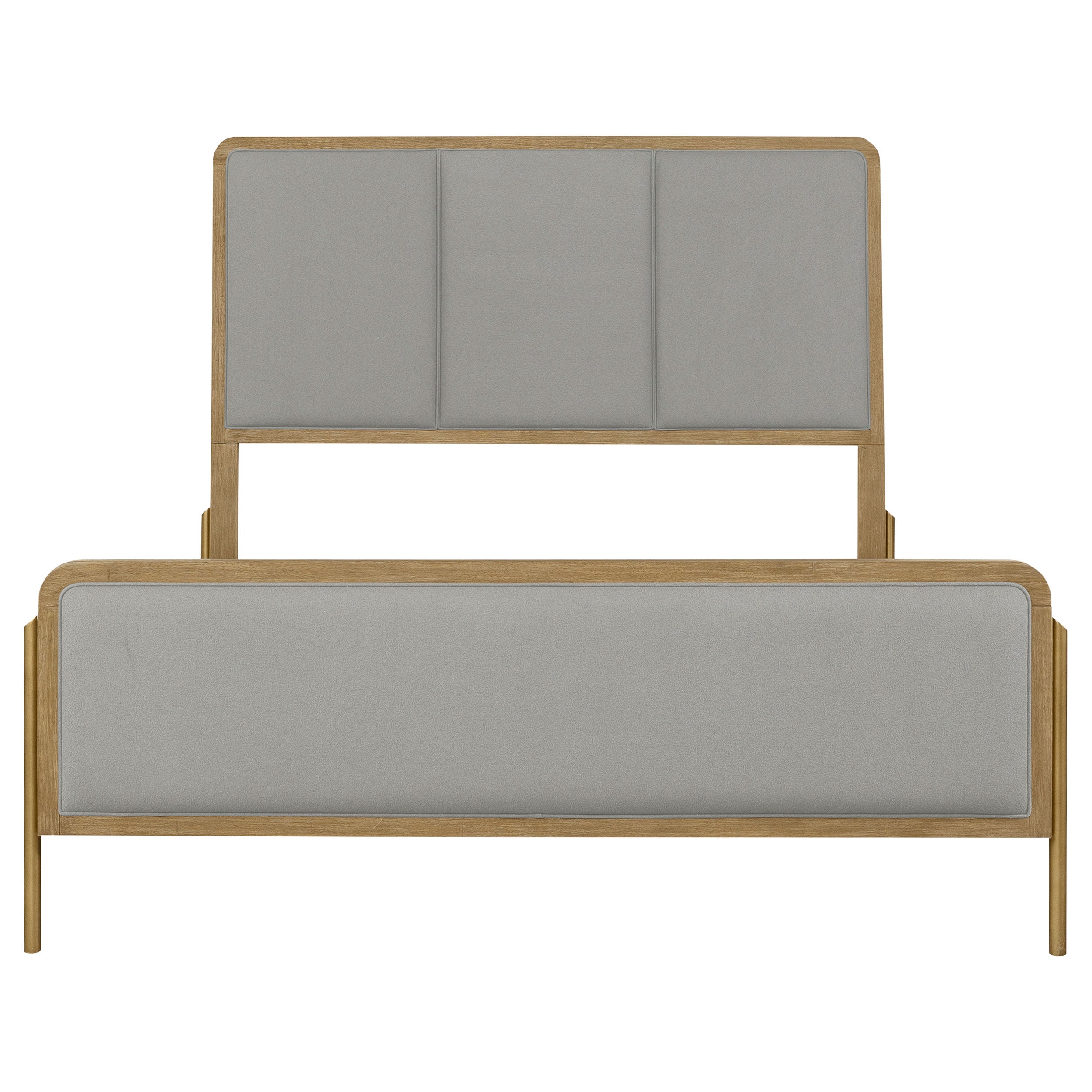 Coaster Arini Upholstered Panel Bed Sand Wash and Grey King