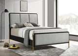 Coaster Arini Bed with Upholstered Headboard Black and Grey King