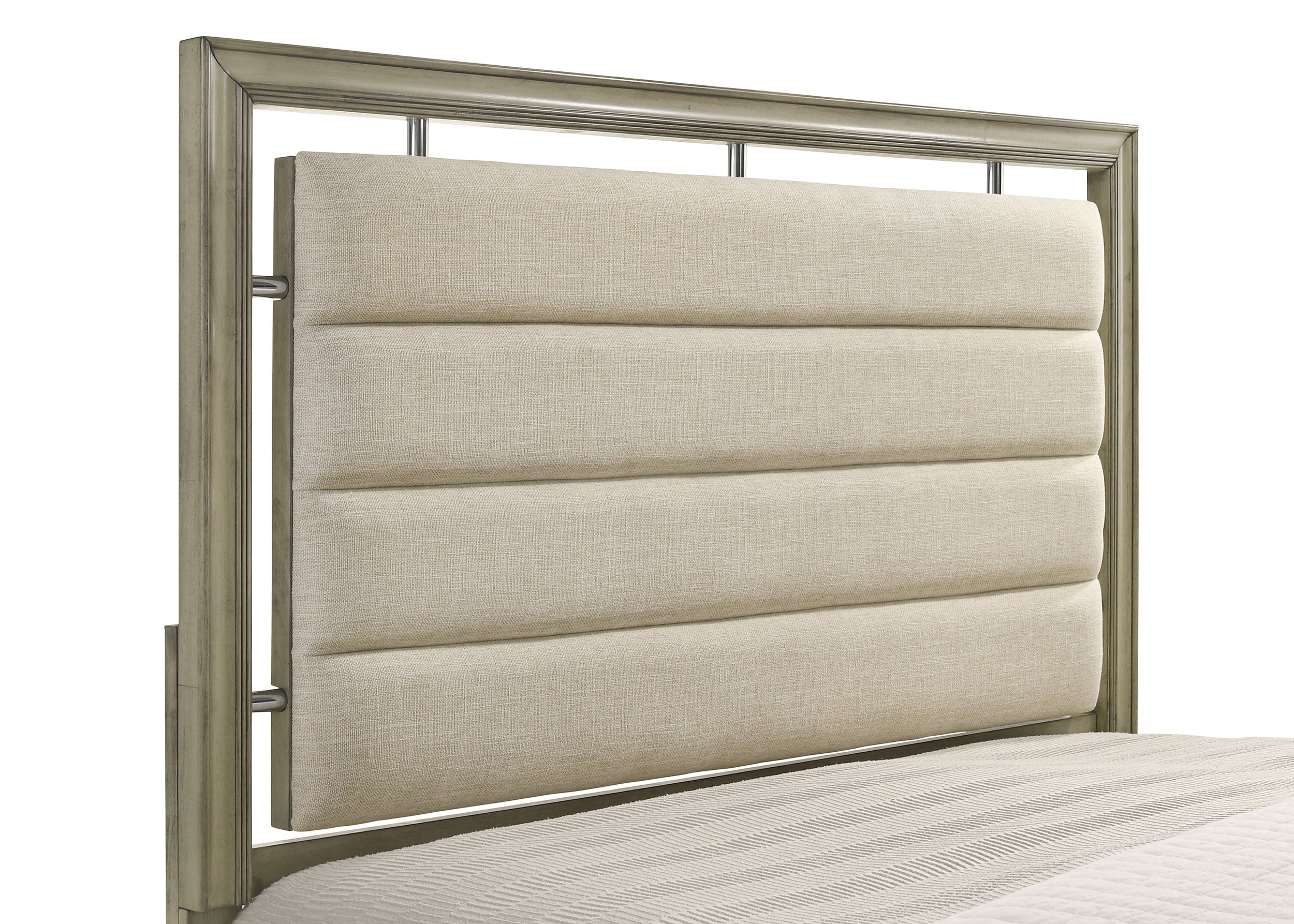 Coaster Giselle Panel Bed with Upholstered Headboard Rustic Beige Cal King