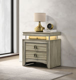 Coaster Giselle 3-drawer Nightstand Bedside Table with LED Rustic Beige Default Title