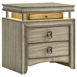 Coaster Giselle 3-drawer Nightstand Bedside Table with LED Rustic Beige Default Title