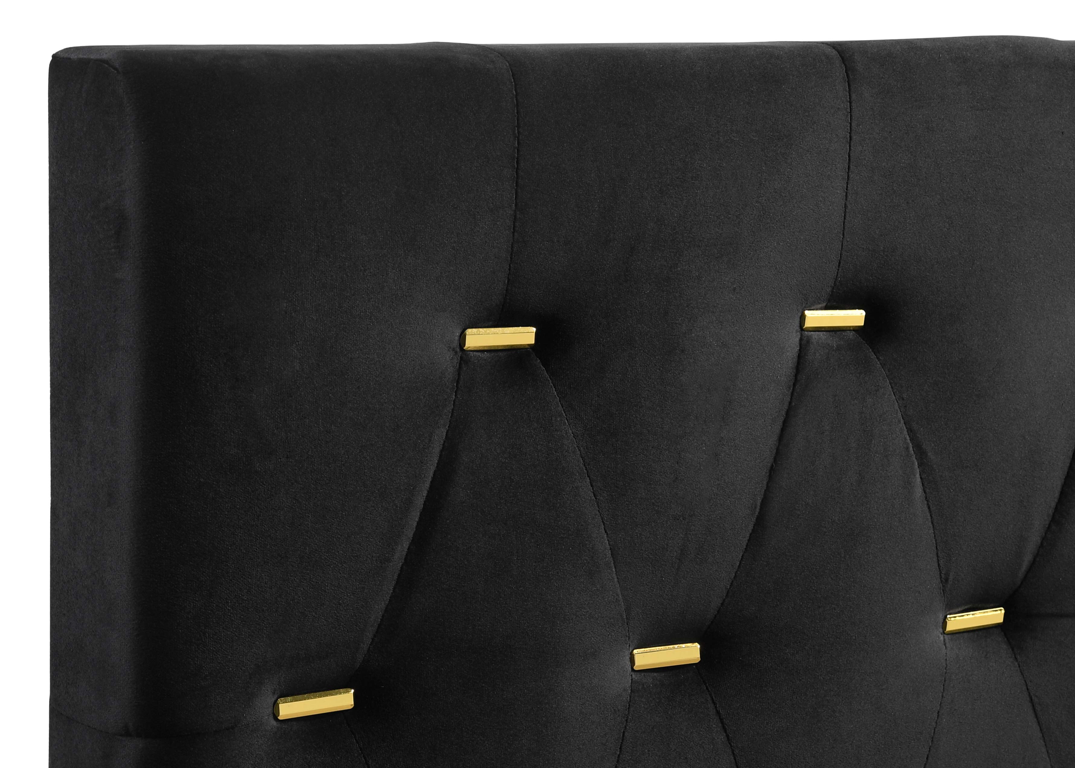 Coaster Kendall Tufted Panel Bedroom Set Black and Gold Cal King Set of 5