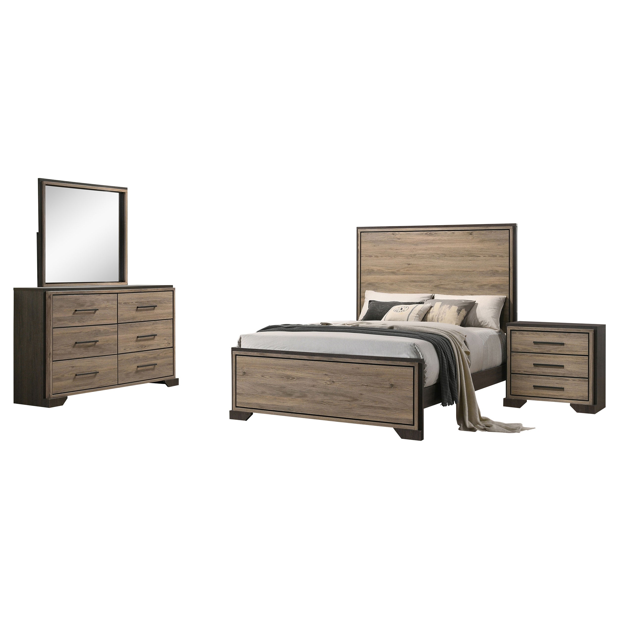 Coaster Baker Bedroom Set Brown and Light Taupe Eastern King Set of 4