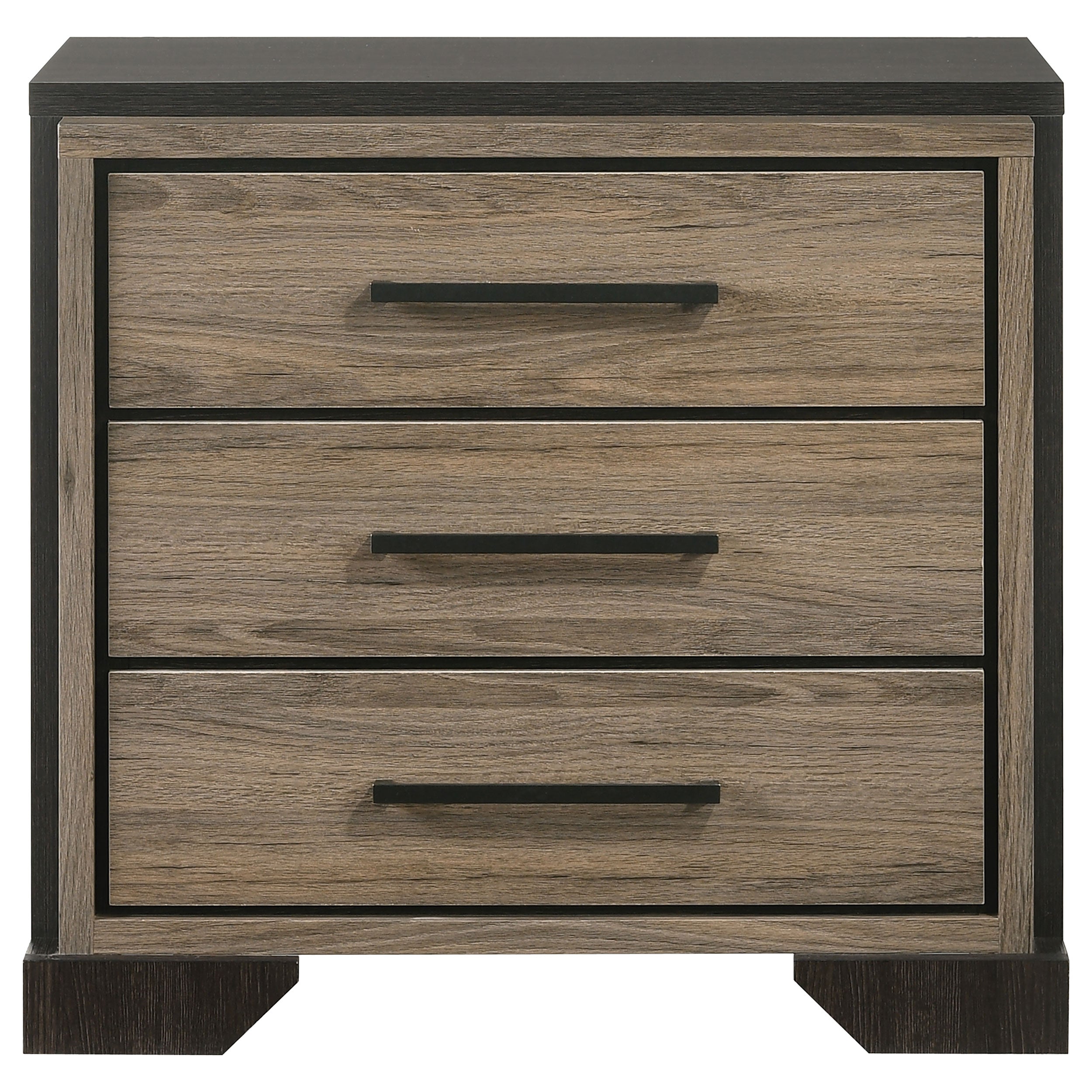 Coaster Baker 3-drawer Nightstand Brown and Light Taupe Default Title