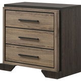 Coaster Baker 3-drawer Nightstand Brown and Light Taupe Default Title