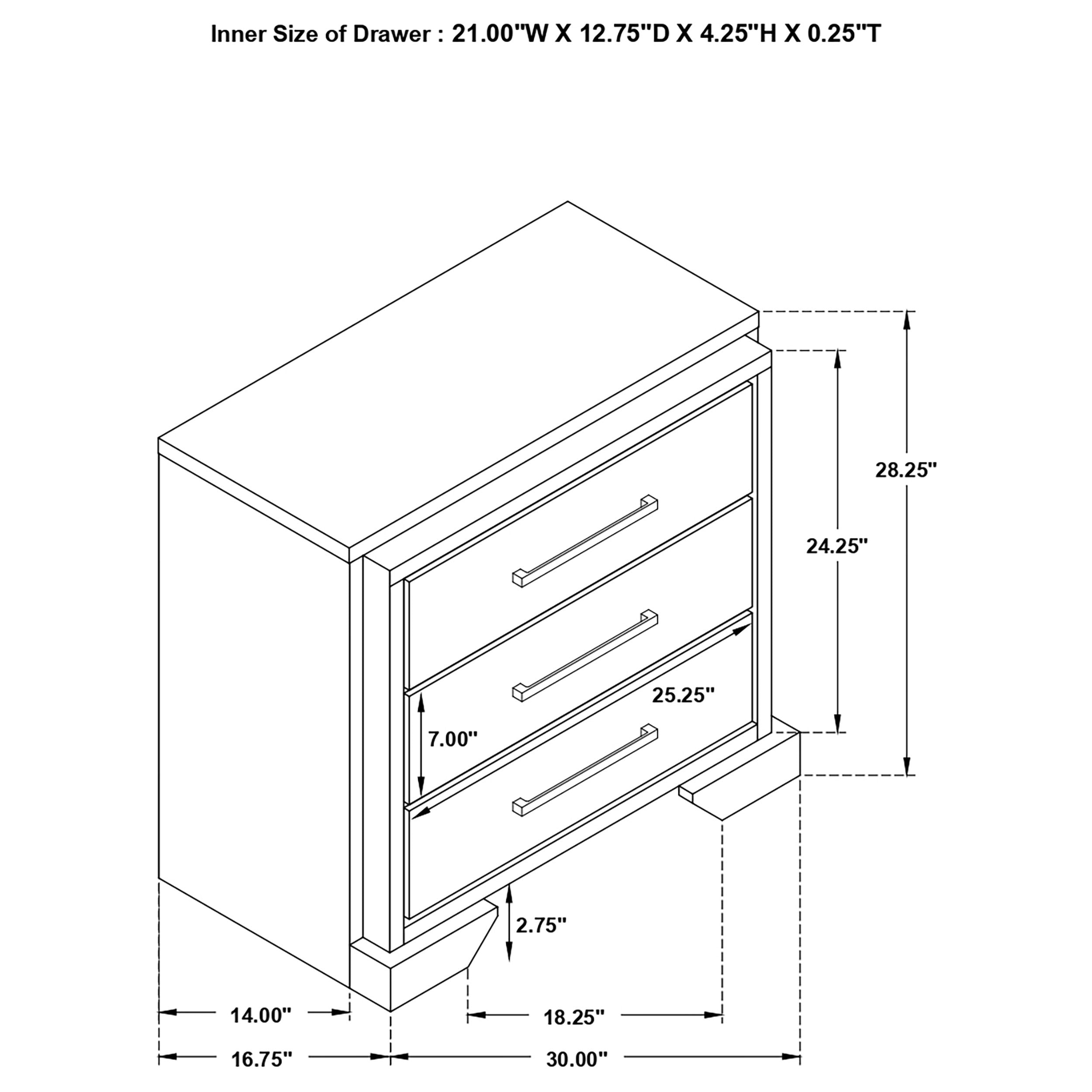 Coaster Baker 3-drawer Nightstand Brown and Light Taupe Default Title