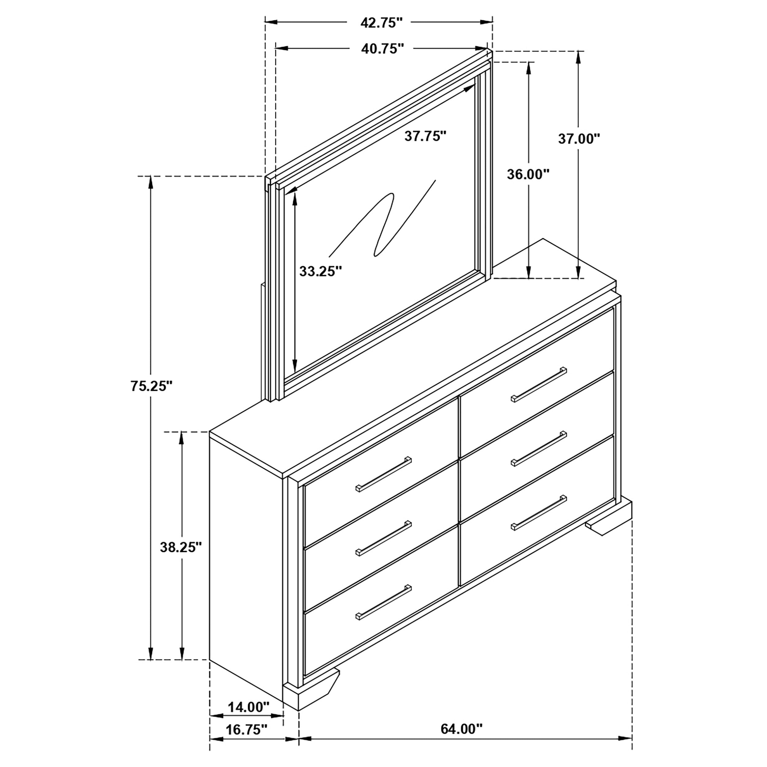 Coaster Baker 6-drawer Dresser with Mirror Brown and Light Taupe No Mirror