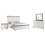 Coaster Lilith Bedroom Set Distressed Grey and White Eastern King Set of 4