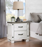 Coaster Lilith 2-drawer Nightstand Distressed Grey and White Default Title