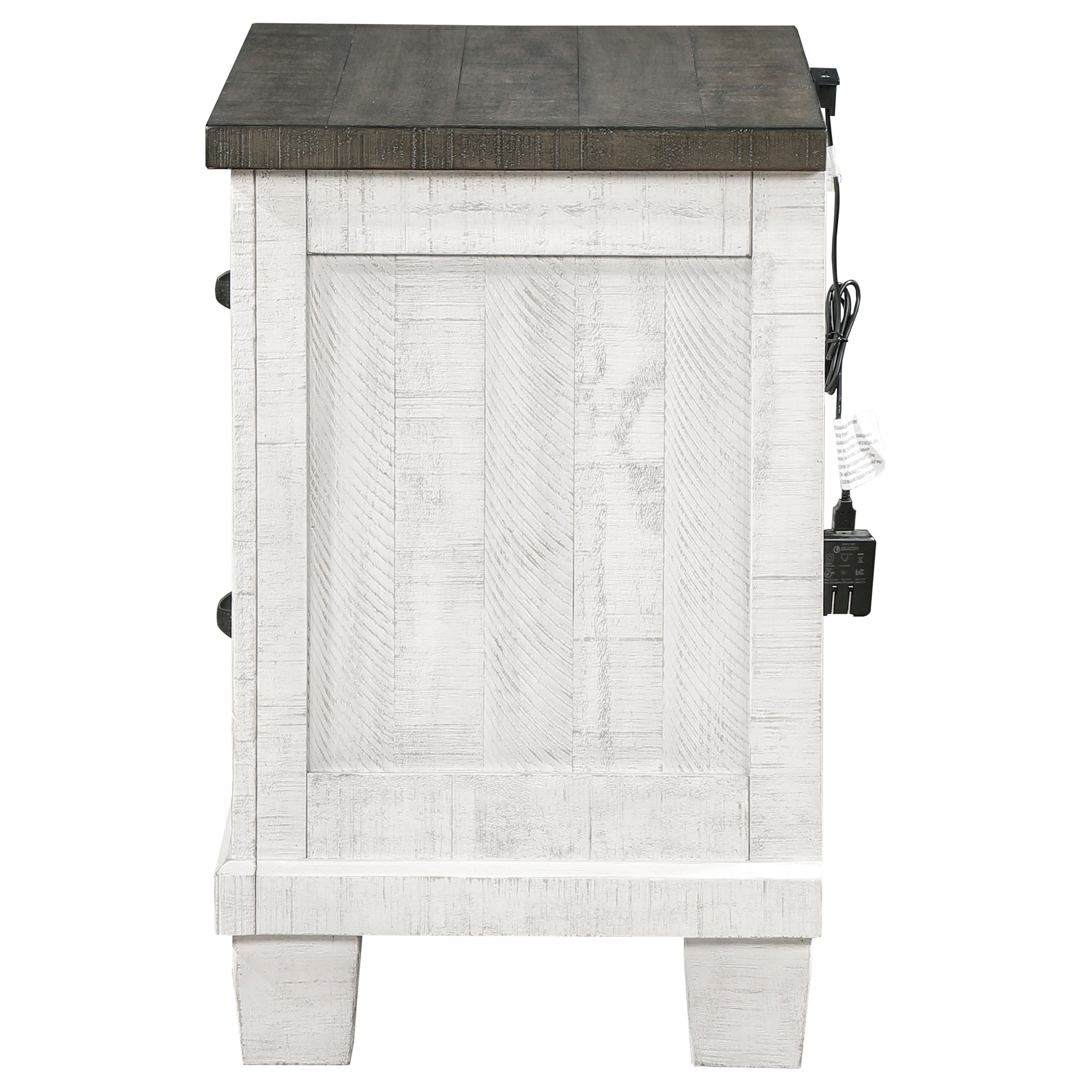 Coaster Lilith 2-drawer Nightstand Distressed Grey and White Default Title