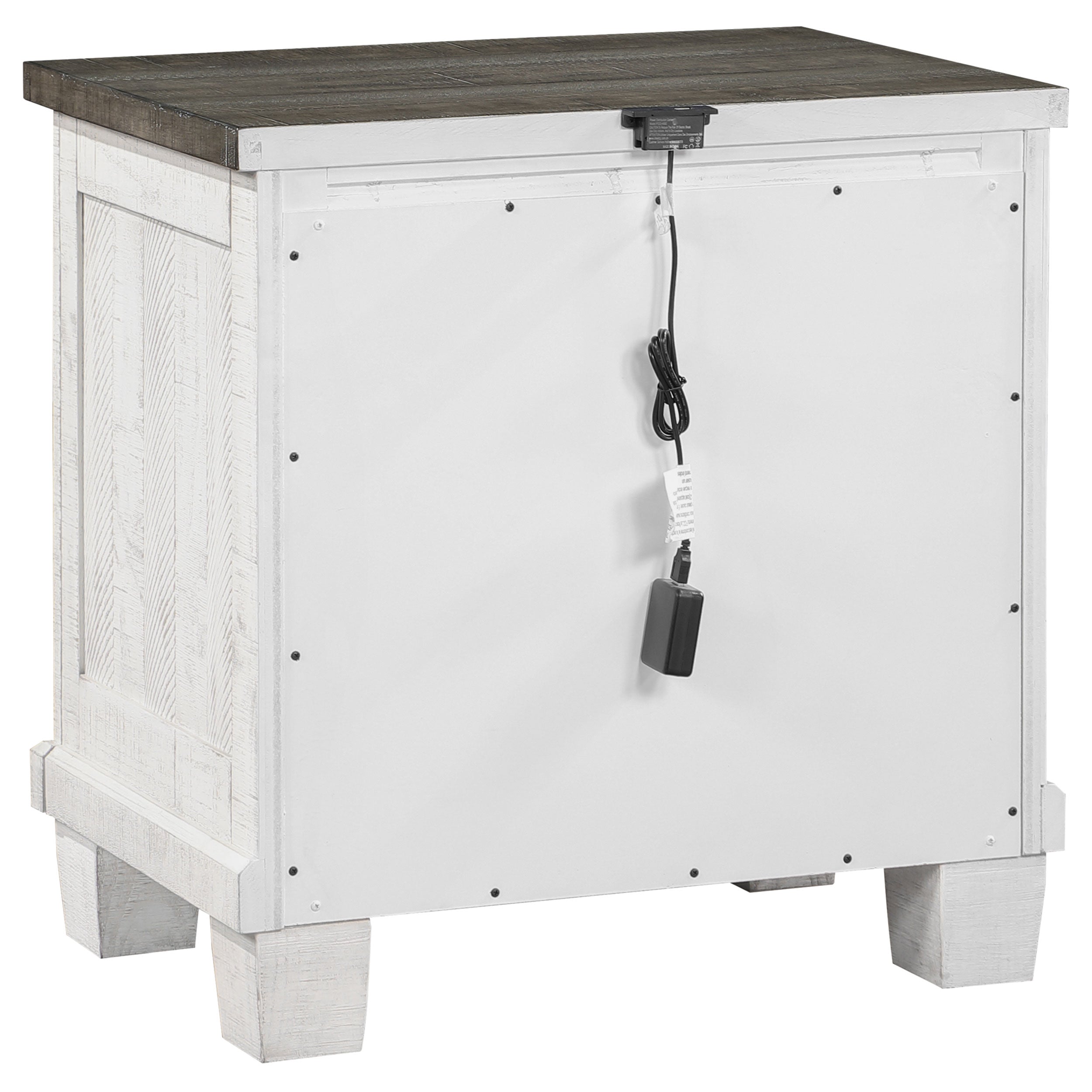 Coaster Lilith 2-drawer Nightstand Distressed Grey and White Default Title